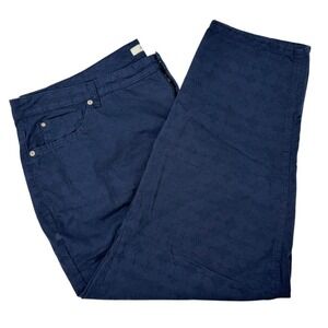Jones New‎ York Jeans Womens 22W Soho Ankle Navy Blue Embroidered Crop Pants